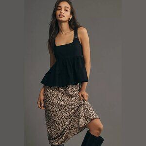 NEW Size XL Buckle Racer Back Babydoll Halter Top - Black by Anthropologie